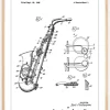 Patent Print - Saxophone - White Plakat (21x29.7 cm (A4))