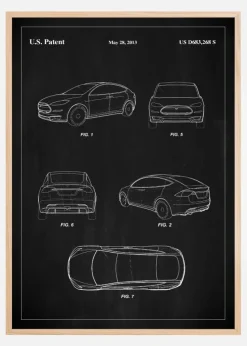 Patent Print - Tesla - Black Plakat (21x29.7 cm (A4))