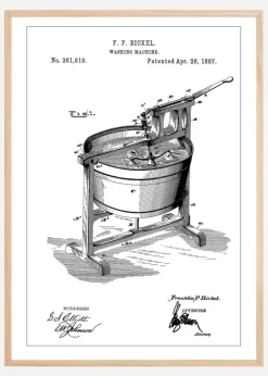 Patent Print - Washing Machine - White Plakat (21x29.7 cm (A4))