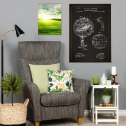 Patenttegning - Astronomisk model - Sort Plakat (21x29.7 cm (A4))