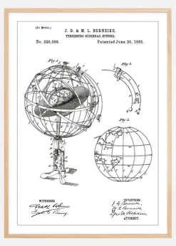 Patenttegning - Astronomisk model - Hvid Plakat (21x29.7 cm (A4))