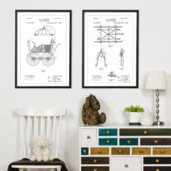 Patenttegning - Barnevogn I Plakat (21x29.7 cm (A4))