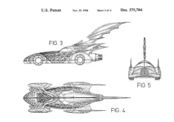 Patenttegning - Batman - Batmobile 1996 II Plakat (21x29.7 cm (A4))