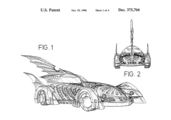 Patenttegning - Batman - Batmobile 1996 I Plakat (21x29.7 cm (A4))