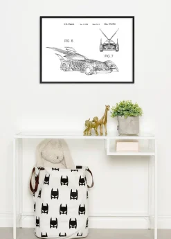 Patenttegning - Batman - Batmobile 1996 III Plakat (21x29.7 cm (A4))
