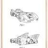 Patenttegning - Batman - Batmobile 1990 I Plakat (21x29.7 cm (A4))