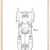Patenttegning - Batman - Batmobile 1990 IIII Plakat (21x29.7 cm (A4))