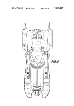 Patenttegning - Batman - Batmobile 1990 IIII Plakat (21x29.7 cm (A4))