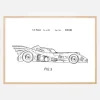 Patenttegning - Batman - Batmobile 1990 III Plakat (21x29.7 cm (A4))