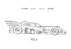 Patenttegning - Batman - Batmobile 1990 III Plakat (21x29.7 cm (A4))