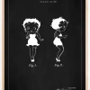 Patenttegning - Betty Boop - Sort Plakat (21x29.7 cm (A4))