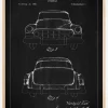 Patenttegning - Cadillac II - Sort Plakat (21x29.7 cm (A4))