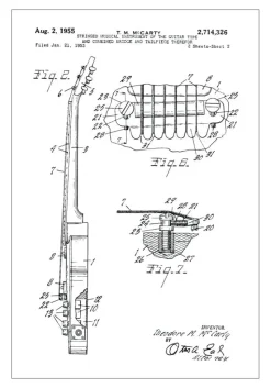 Patenttegning - Elguitar II Plakat (21x29.7 cm (A4))