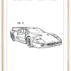 Patenttegning - Ferrari F40 II Plakat (21x29.7 cm (A4))