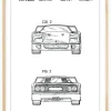 Patenttegning - Ferrari F40 III Plakat (21x29.7 cm (A4))