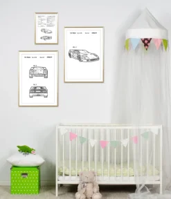 Patenttegning - Ferrari F40 III Plakat (21x29.7 cm (A4))