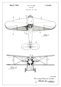 Patenttegning - Fly - Hvid Plakat (21x29.7 cm (A4))