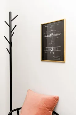 Patenttegning - Fly - Sort Plakat (21x29.7 cm (A4))