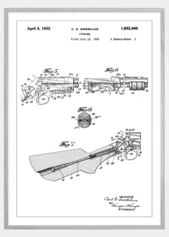 Patenttegning - Gevær II Plakat (21x29.7 cm (A4))
