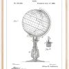 Patenttegning - Jordglobe - Hvid Plakat (21x29.7 cm (A4))