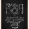 Patenttegning - Kamera I - Sort Plakat (21x29.7 cm (A4))