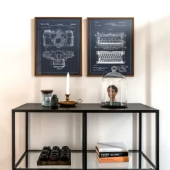 Patenttegning - Kamera I - Blå Plakat (21x29.7 cm (A4))