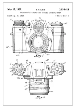 Patenttegning - Kamera I Plakat (21x29.7 cm (A4))