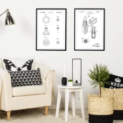 Patenttegning - Læbestift - Hvid Plakat (21x29.7 cm (A4))