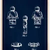 Patenttegning - Lego I - Blå Plakat (21x29.7 cm (A4))