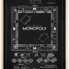 Patenttegning - Monopoly I - Sort Plakat (21x29.7 cm (A4))