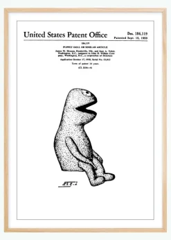 Patenttegning - Muppets - Kermit I Plakat (21x29.7 cm (A4))