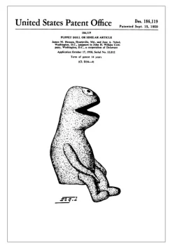 Patenttegning - Muppets - Kermit I Plakat (21x29.7 cm (A4))
