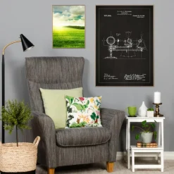 Patenttegning - Planetarium - Sort Plakat (21x29.7 cm (A4))