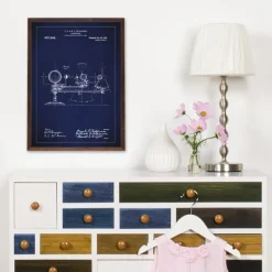 Patenttegning - Planetarium - Blå Plakat (21x29.7 cm (A4))