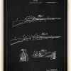 Patenttegning - Rifler I - Sort Plakat (21x29.7 cm (A4))