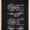 Patenttegning - Star Trek - USS Enterprise - Sort Plakat (21x29.7 cm (A4))