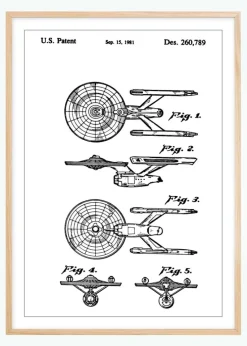 Patenttegning - Star Trek - USS Enterprise Plakat (21x29.7 cm (A4))