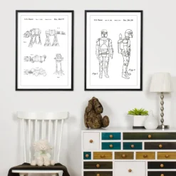 Patenttegning - Star Wars - Boba Fett - Hvid Plakat (21x29.7 cm (A4))