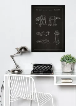 Patenttegning - Star Wars - Walker - Sort Plakat (21x29.7 cm (A4))