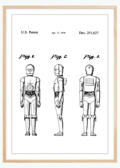 Patenttegning - Star Wars - C-3PO Plakat (21x29.7 cm (A4))