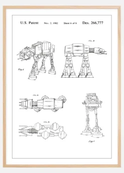 Patenttegning - Star Wars - Walker - Hvid Plakat (21x29.7 cm (A4))