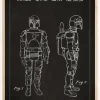 Patenttegning - Star Wars - Boba Fett - Sort Plakat (21x29.7 cm (A4))