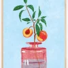 Peach Tree in Vase Plakat (21x29.7 cm (A4))