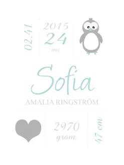 Penguin Birth Poster Green (21x29,7 cm (A4))