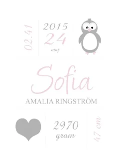 Penguin Birth Poster Pink (21x29,7 cm (A4))