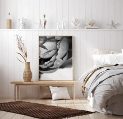 Peony B&W Plakat (21x29.7 cm (A4))