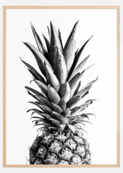 Pineapple Bw Plakat (21x29.7 cm (A4))