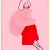 Pink and Red Line Lady Plakat (21x29.7 cm (A4))