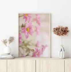Pink Flowers Plakat (21x29.7 cm (A4))