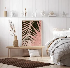 Pink pastell palm Plakat (21x29.7 cm (A4))